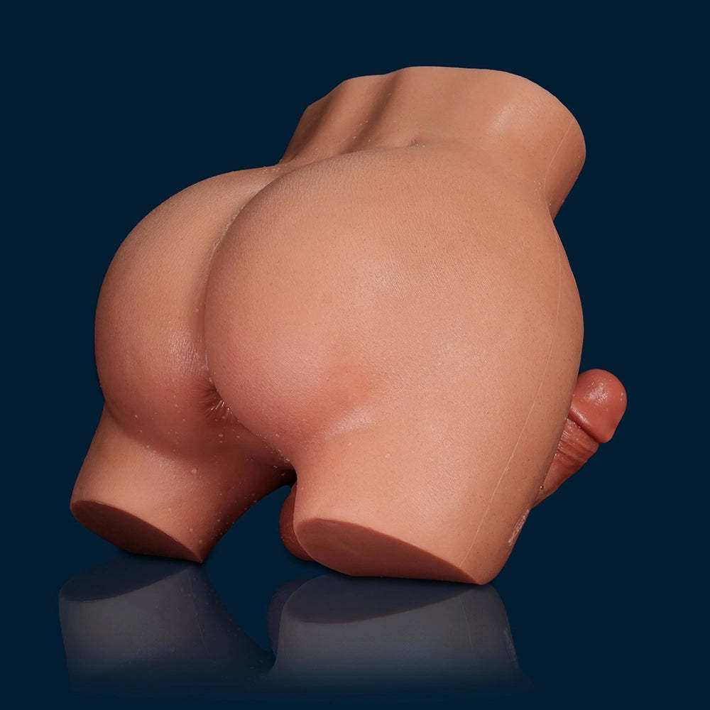 Chris-14LB Full Silikon Big Ass Hane Torso Med Utbytbar Dildo