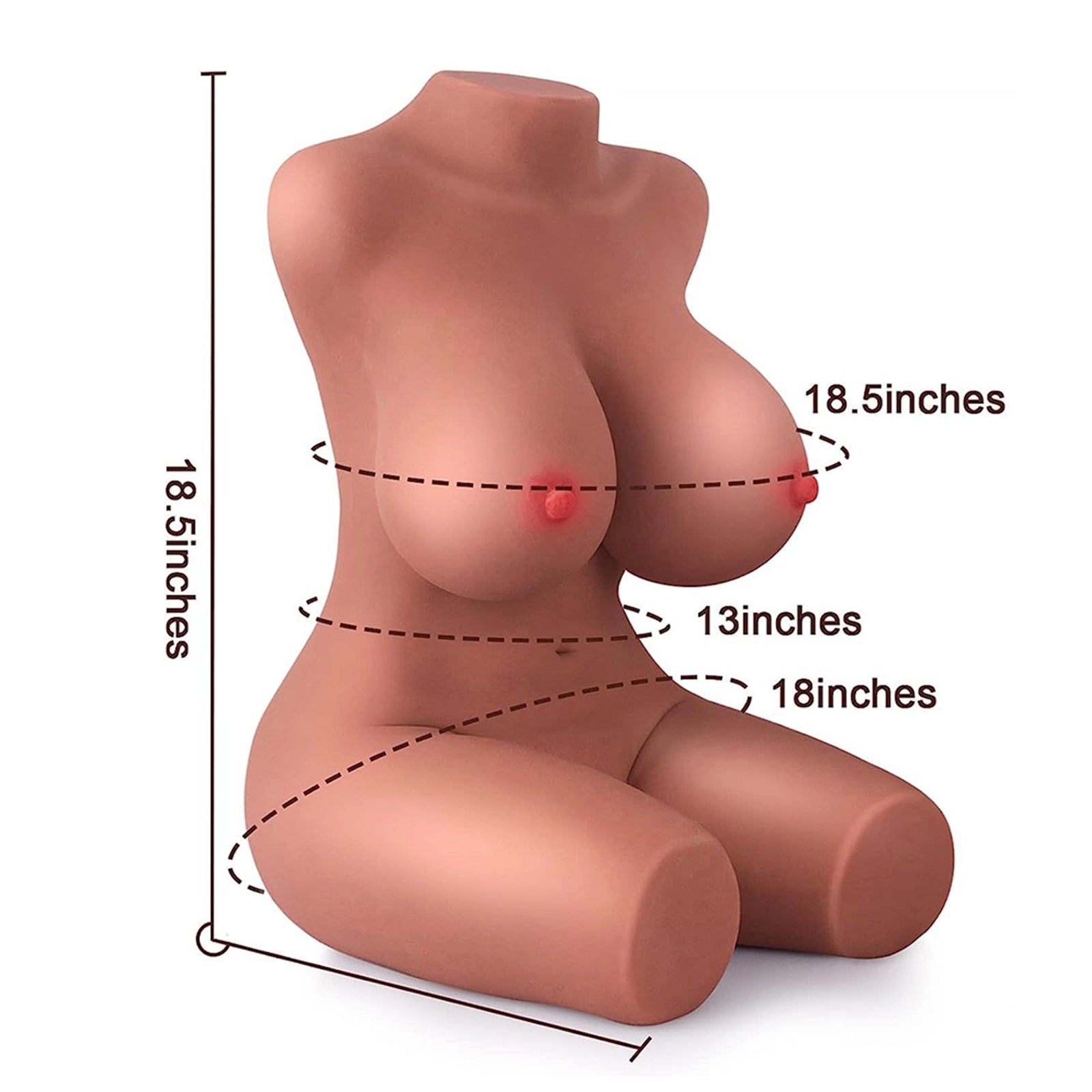 Alina-6.9LB Solbrända Stora Bröst Kvinnliga Sexdocka Torso