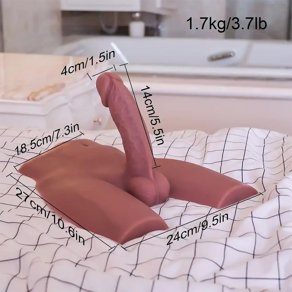 Owen-3.7LB Platt Silikon Sexleksak för Män Med 5.5" Dildo
