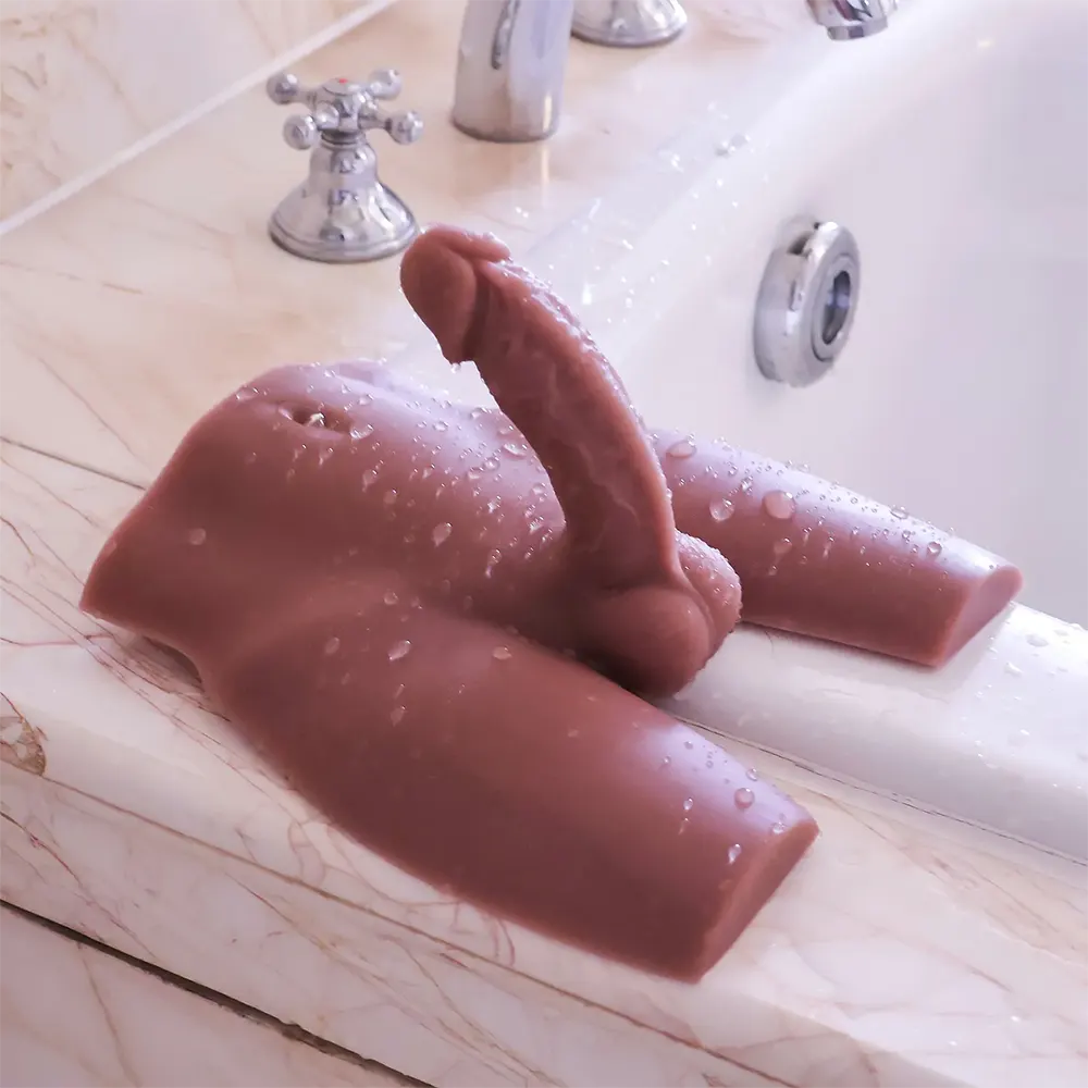 Owen-3.7LB Platt Silikon Sexleksak för Män Med 5.5" Dildo