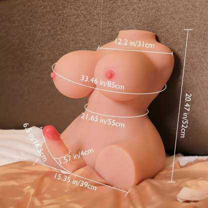 Poy-38.6LB BBW Shemale Sex Torso Med 7.08" Dildo & Vagina