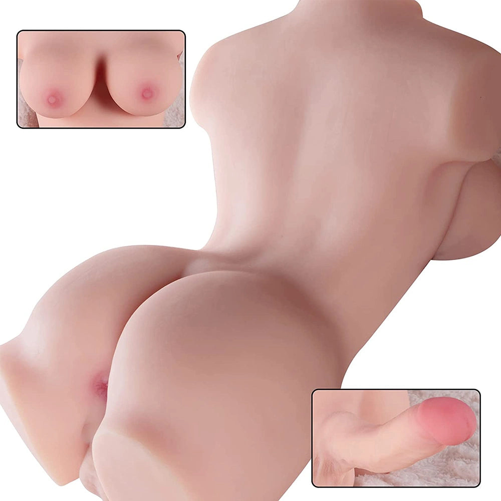Andre-16.54LB Naturtrogen Shemale Sex Torso med 5,9" Dildo