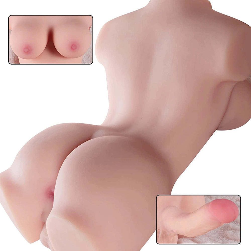 Andre-16.54LB Naturtrogen Shemale Sex Torso med 5,9" Dildo