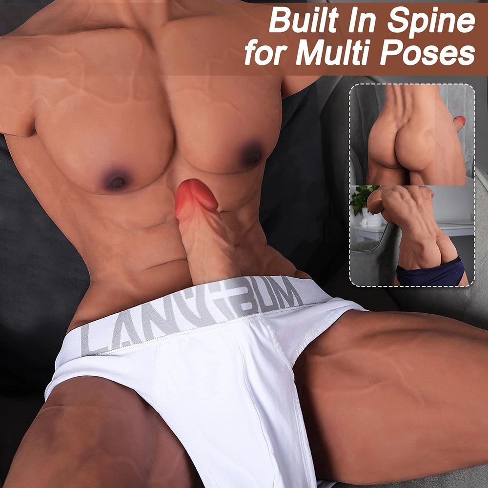 Tony–35lb Stor, Stark Muskelmage Manlig Torso Med 8,5 Tum Realistisk Dildo