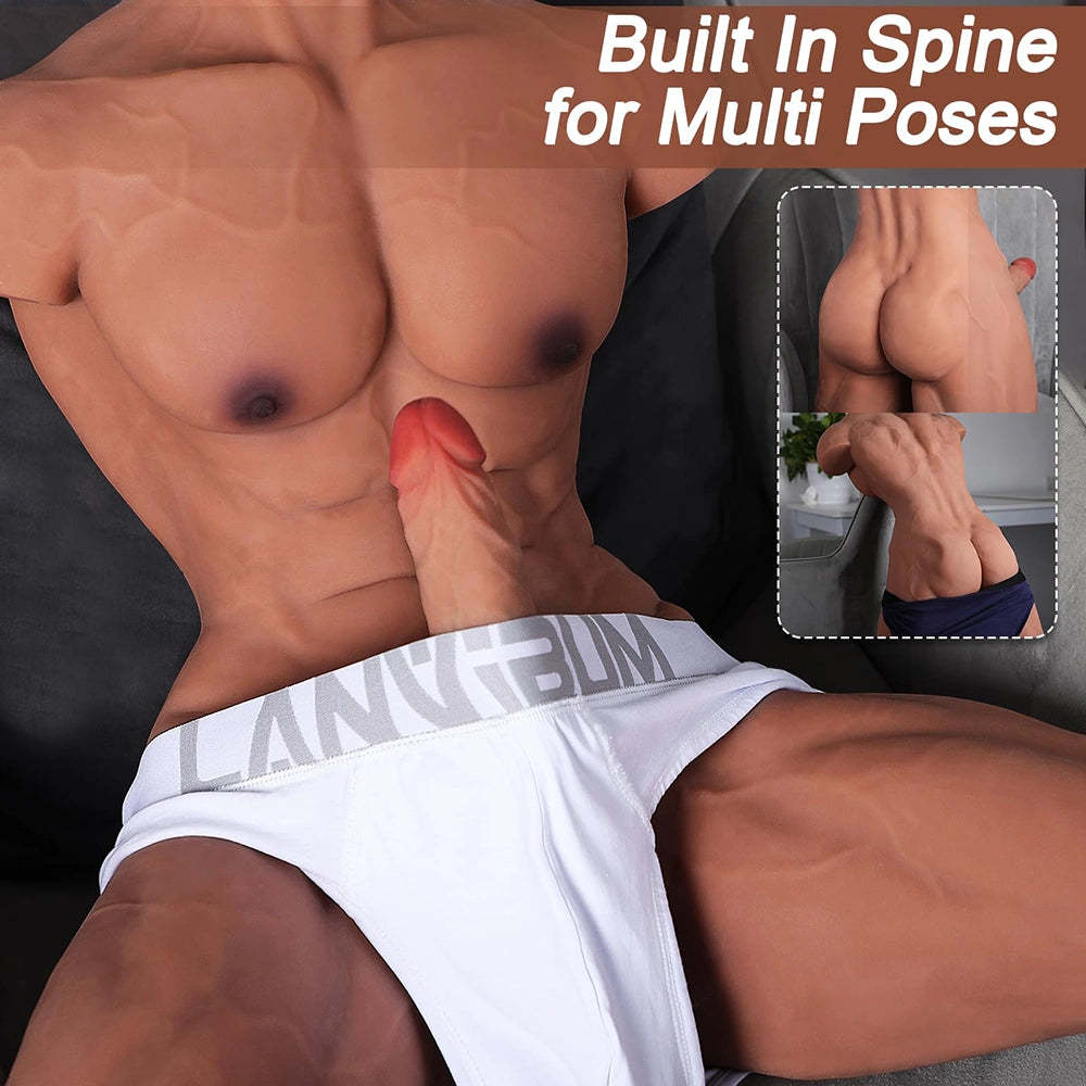 Tony–35lb Stor, Stark Muskelmage Manlig Torso Med 8,5 Tum Realistisk Dildo