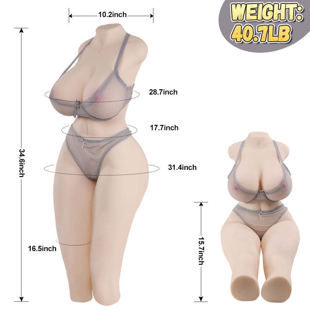 Trasia-40.7LB Sexiga Långa Ben Mjuka Gelfyllda Bröst & Röv Kvinnlig Sex Torso