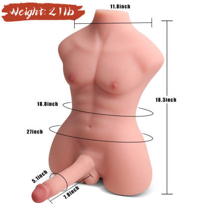William-21LB Sexleksaker för Manlig Torso Med 7.8" Dildo
