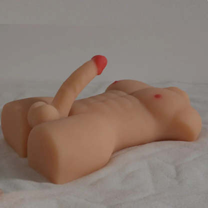 Wythe-10LB Manlig Kön Docka Torso Med 5" Dildo