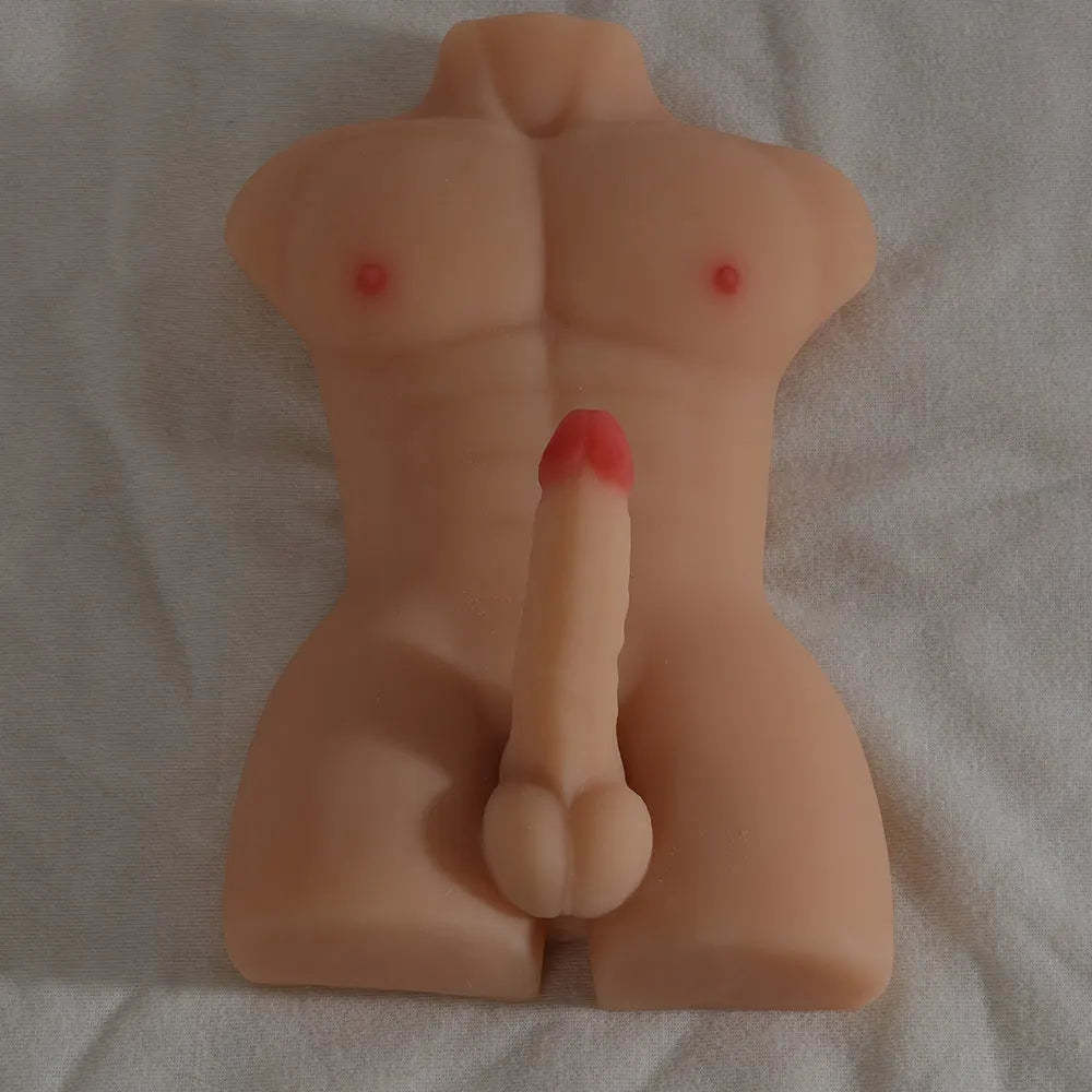 Wythe-10LB Manlig Kön Docka Torso Med 5" Dildo