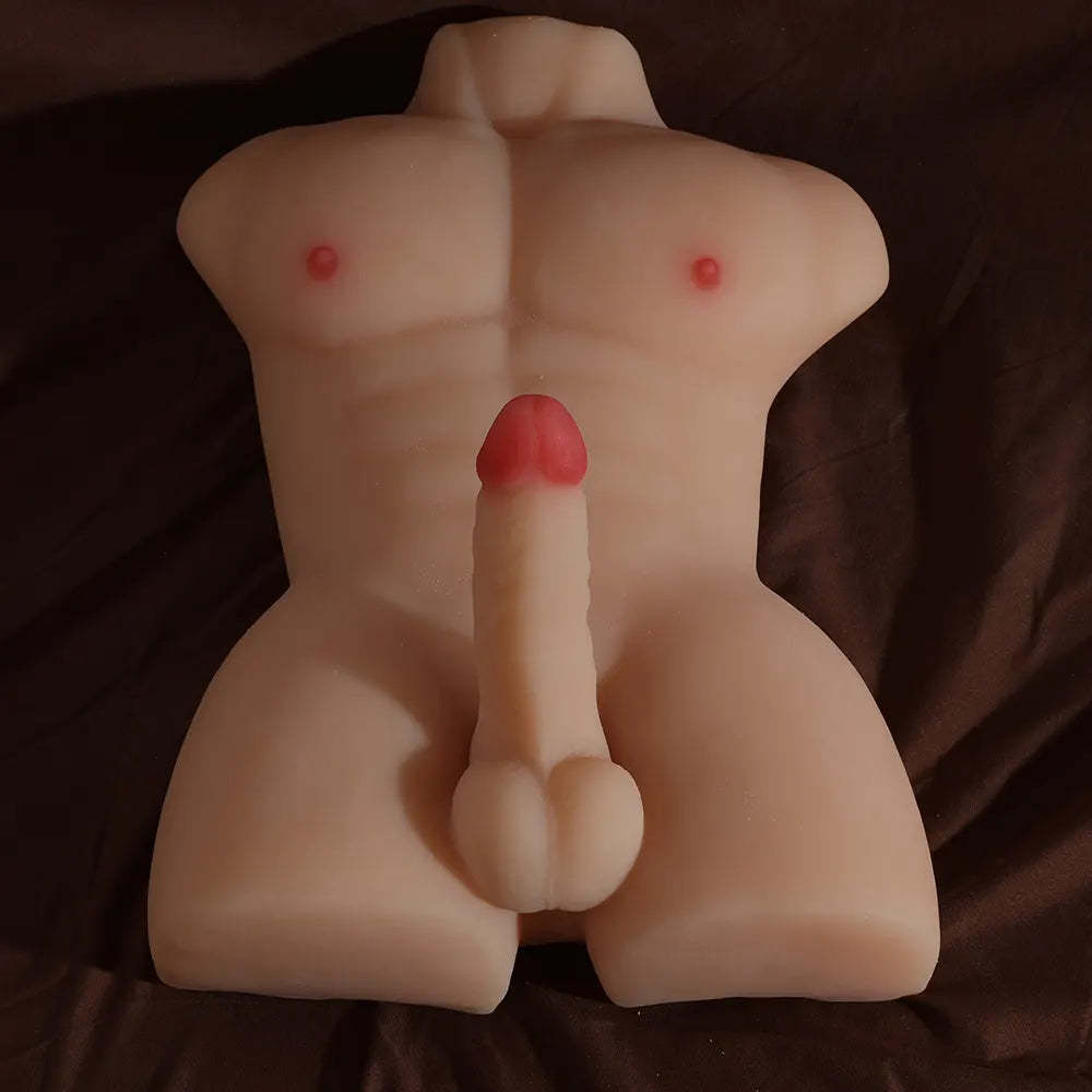 Wythe-10LB Manlig Kön Docka Torso Med 5" Dildo