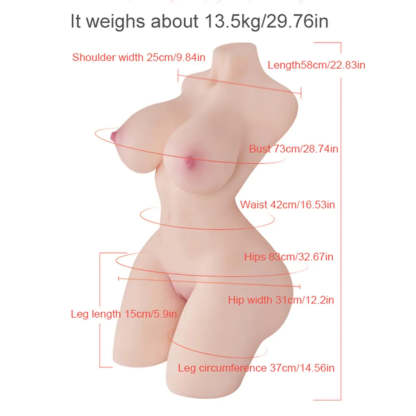 Zenobia-29.76LB Naturtrogen Gelfylld Kvinnlig Torso-Sexdocka