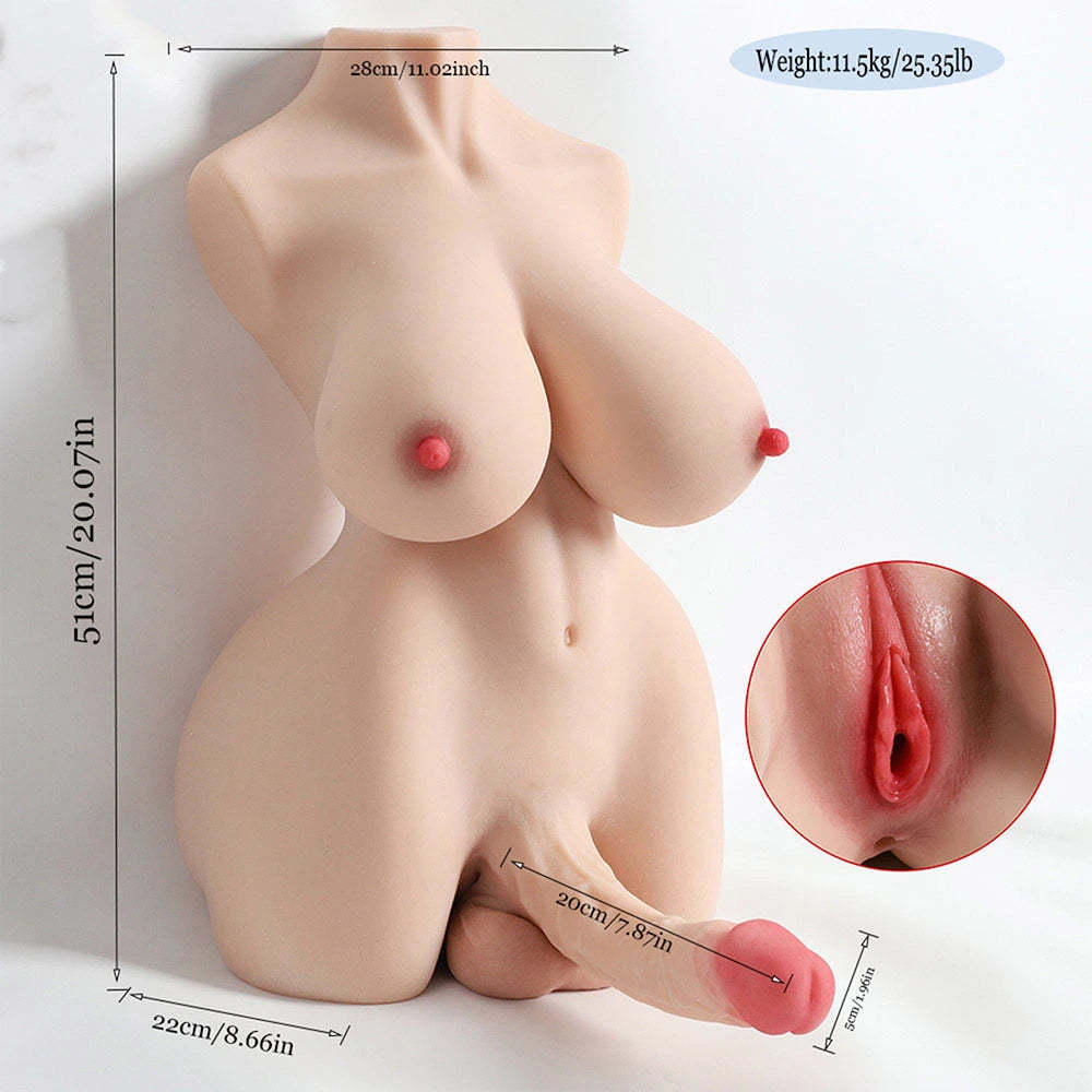 Narada-25.35Lb Trans Sex Torso Med 7,87" dildo & Vaginal