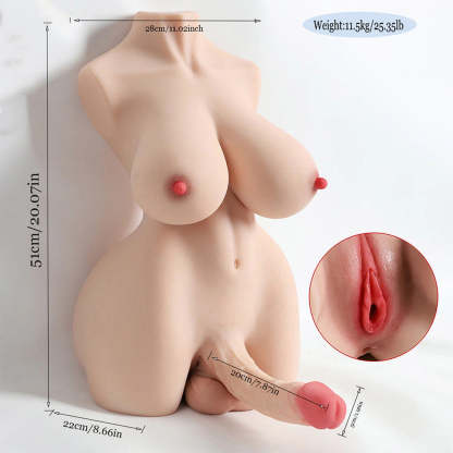 Narada-25.35Lb Trans Sex Torso Med 7,87" dildo & Vaginal