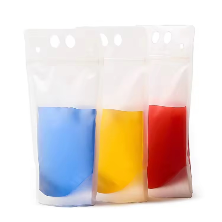 Biodegradable Plastic Drink Pouch with Straw
