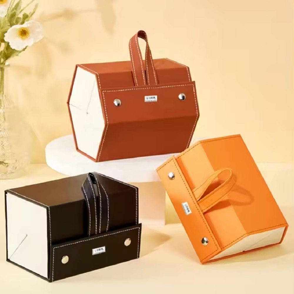 Leather Glasses Storage Interlocked Box