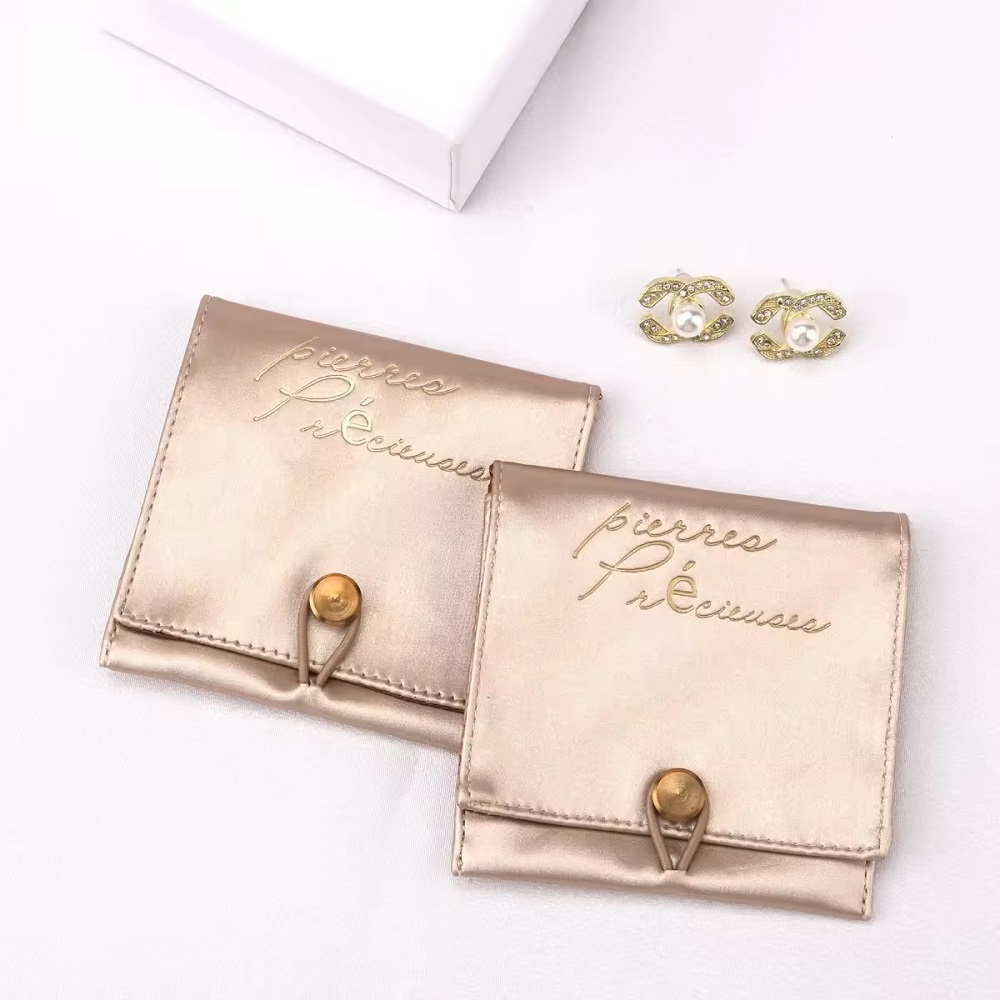 Golden Printed Leather Jewelry Bag