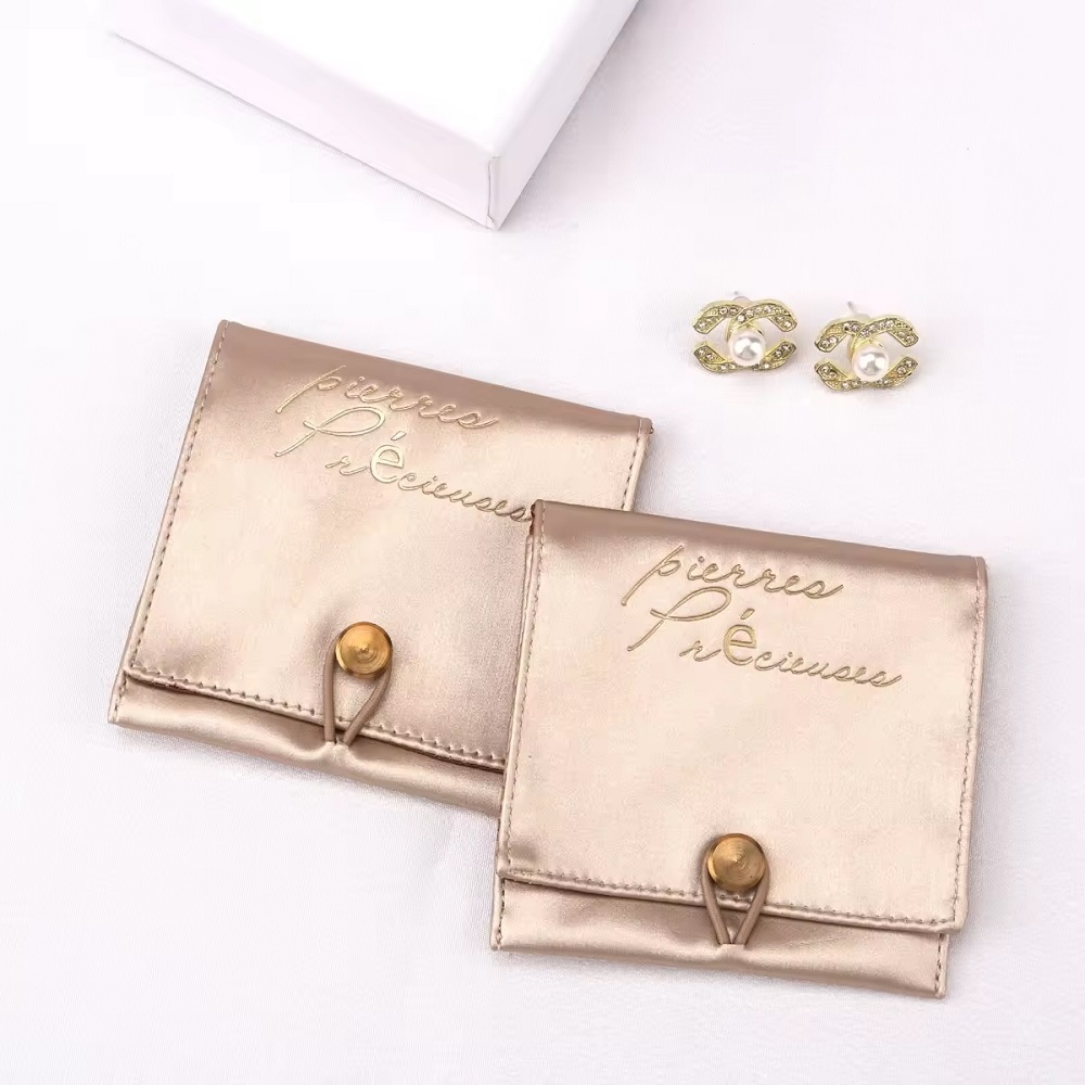 Golden Printed Leather Jewelry Bag