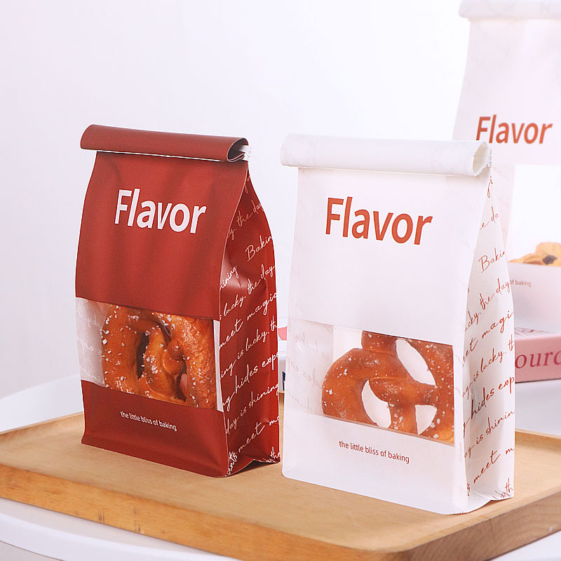 Kraft Paper Sealant Bags with PVC Window Ideal for Cookies Sweets and Bakery Items