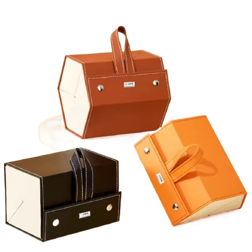 Leather Glasses Storage Interlocked Box