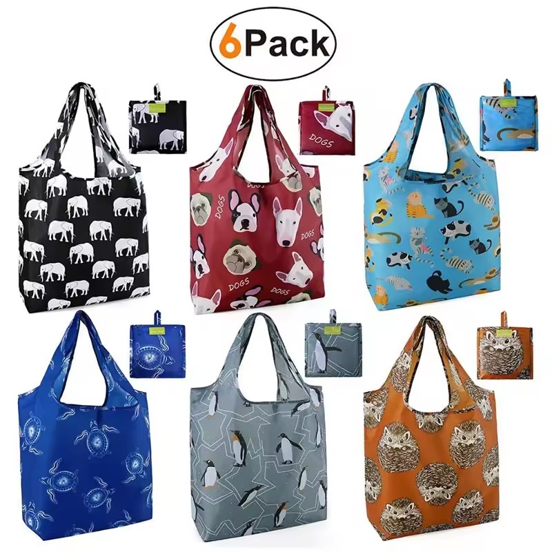 Reusable Nylon Foldable Shopping Tote Bag 