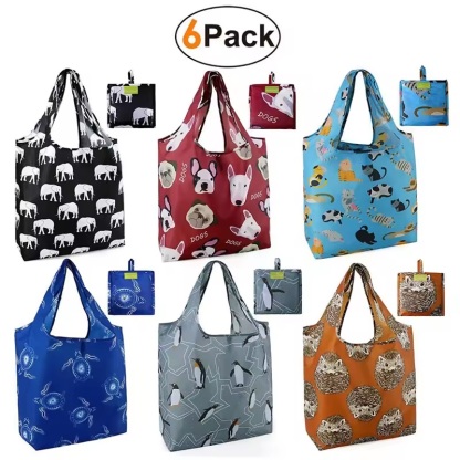 Reusable Nylon Foldable Shopping Tote Bag 