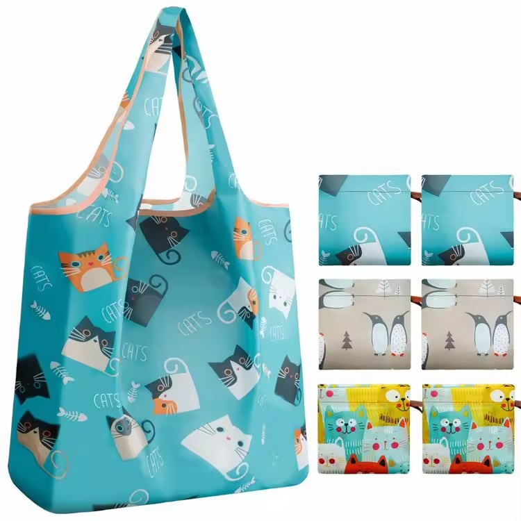 Reusable Nylon Foldable Shopping Tote Bag 