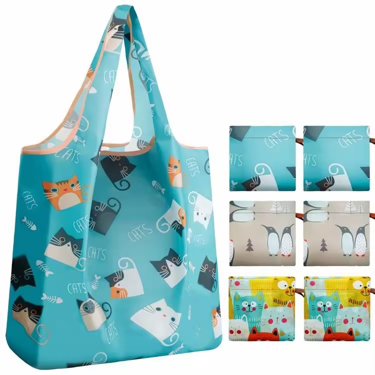 Reusable Nylon Foldable Shopping Tote Bag 