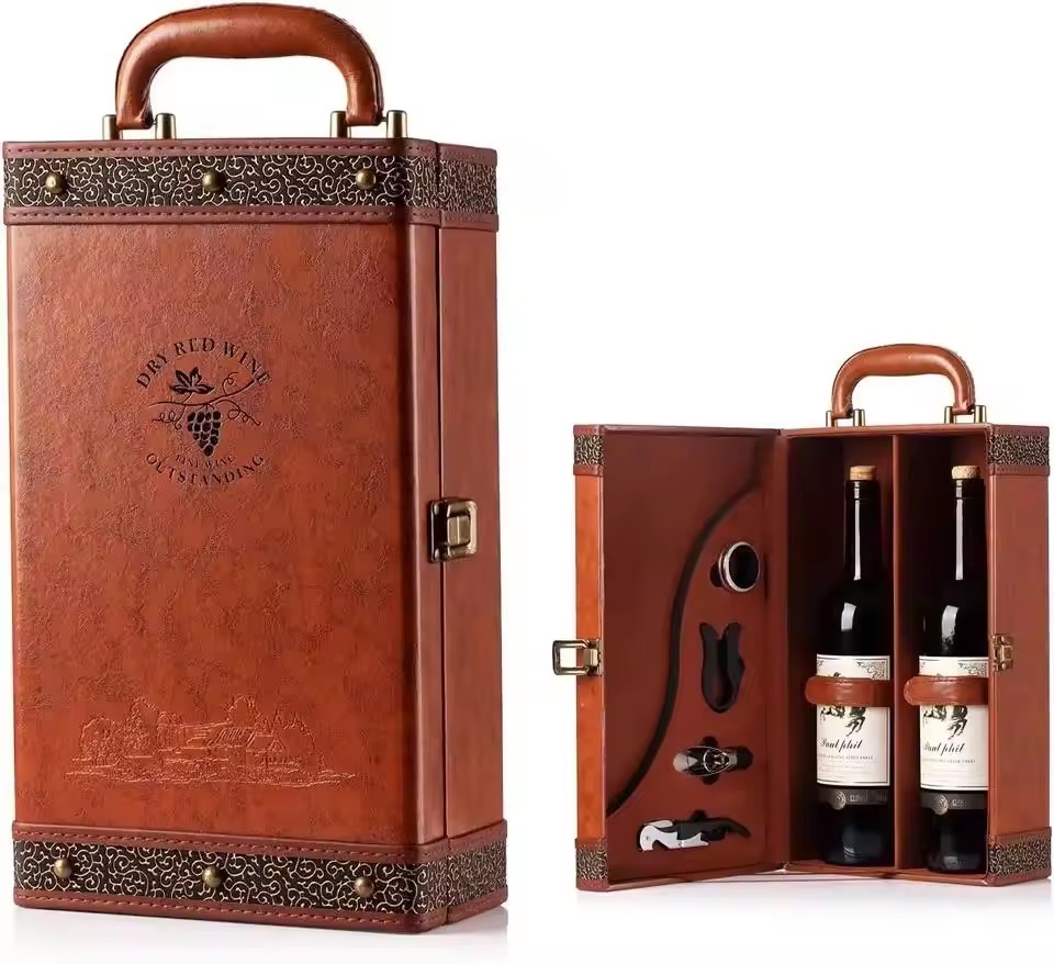 Luxury Leather Wine Packaging Gift Box