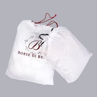 Plastic Frosted Shoe Clothes Drawstring Bag
