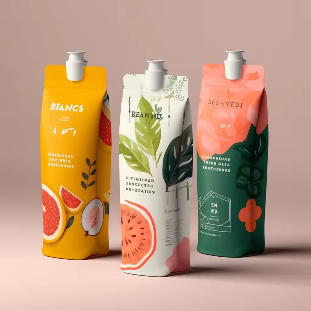 Food Safe Juice Beverage Pouch with Spout