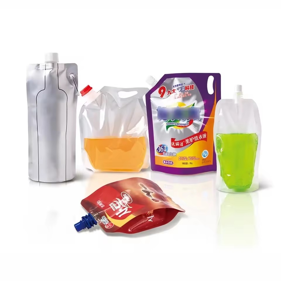 Food Safe Juice Beverage Pouch with Spout