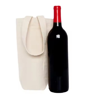 Customized Cotton Canvas Wine Bottle Tote Bags