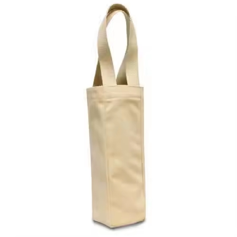 Customized Cotton Canvas Wine Bottle Tote Bags