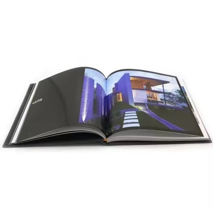 Hardcover brochure with slipcase