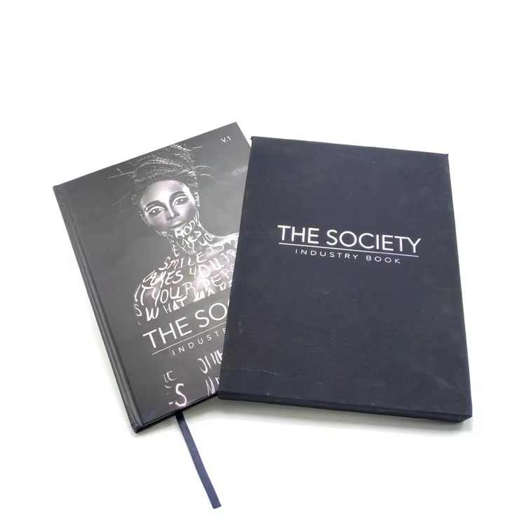 Hardcover brochure with slipcase