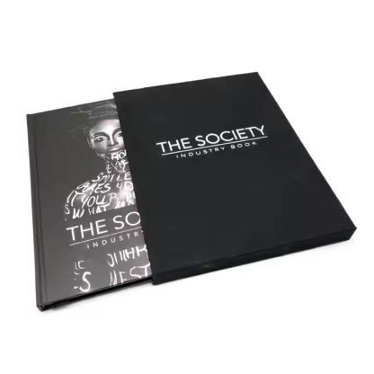 Hardcover brochure with slipcase