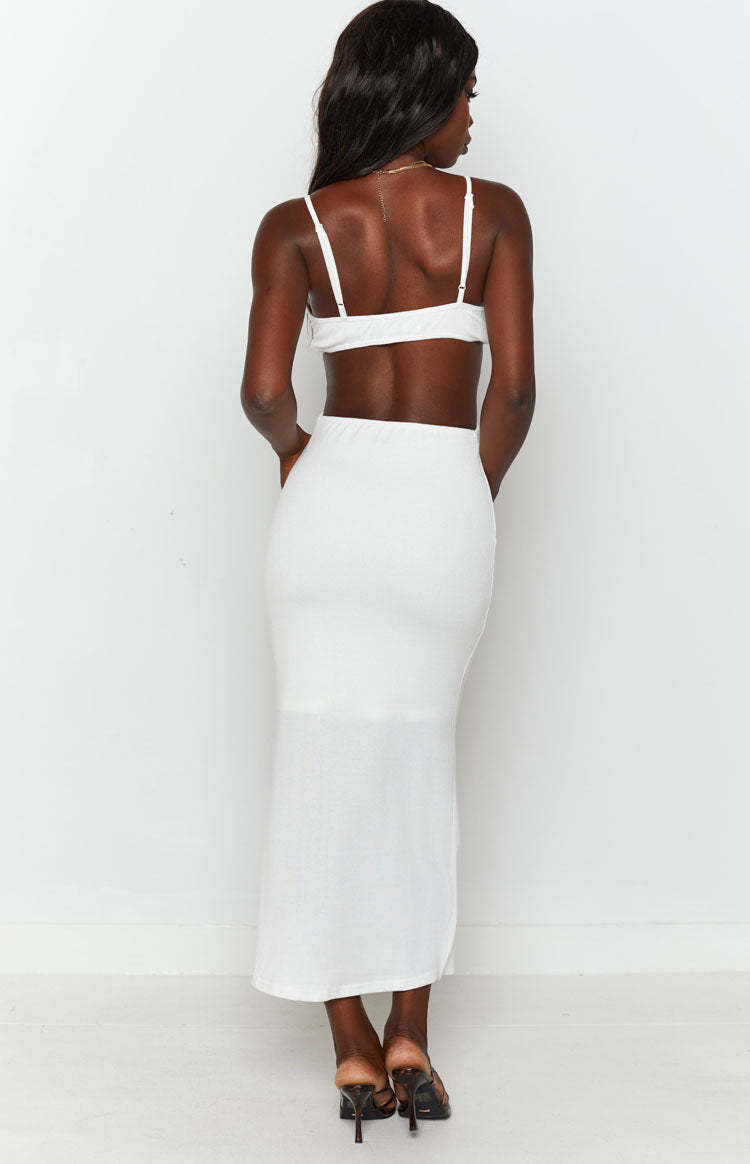 Catalina Cut Out Midi Dress White-Vavasi.All Rights Reserved.