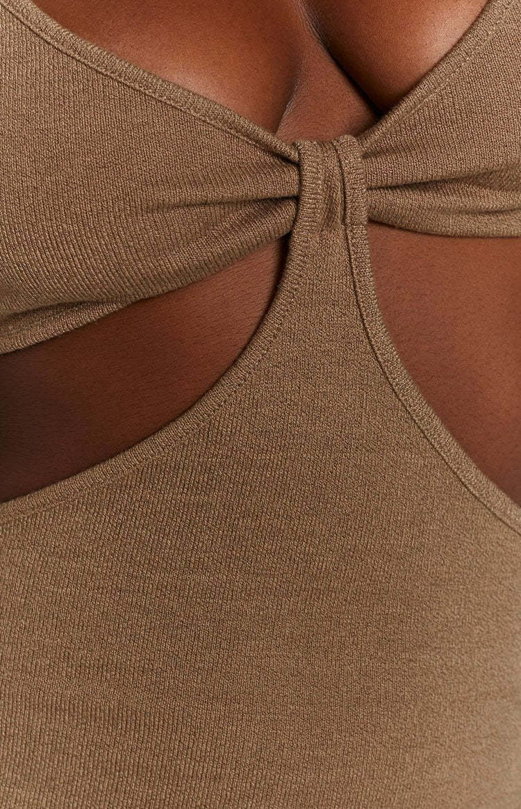 Catalina Cut Out Midi Dress Brown-Vavasi.All Rights Reserved.
