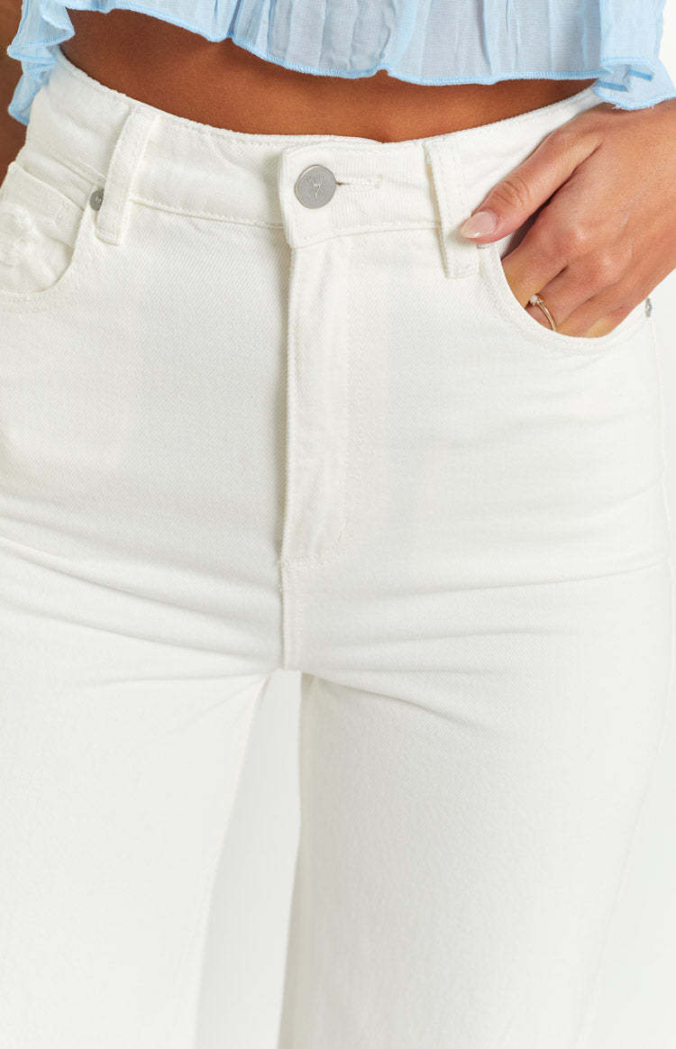 A 94 High & Wide Washed White Rip Jeans-Vavasi.All Rights Reserved.