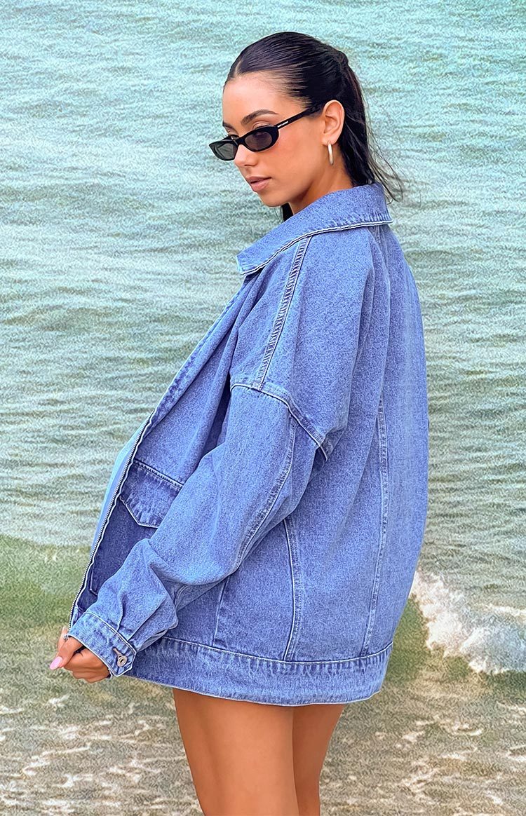 Abigail Mid Wash Denim Bomber Jacket-Vavasi.All Rights Reserved.