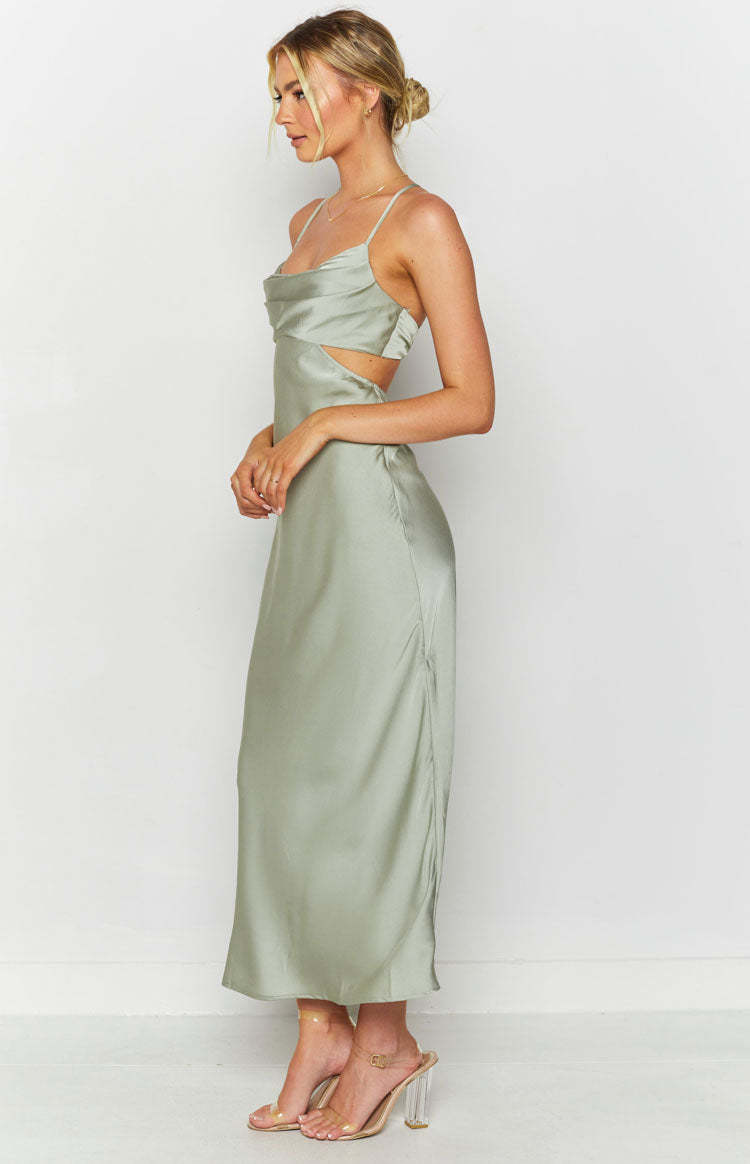 Taleah Cut Out Maxi Dress Sage-Vavasi.All Rights Reserved.