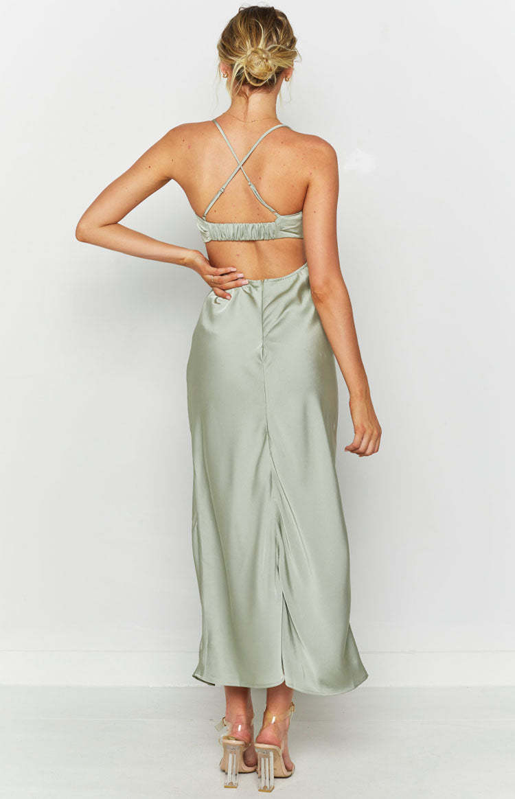 Taleah Cut Out Maxi Dress Sage-Vavasi.All Rights Reserved.
