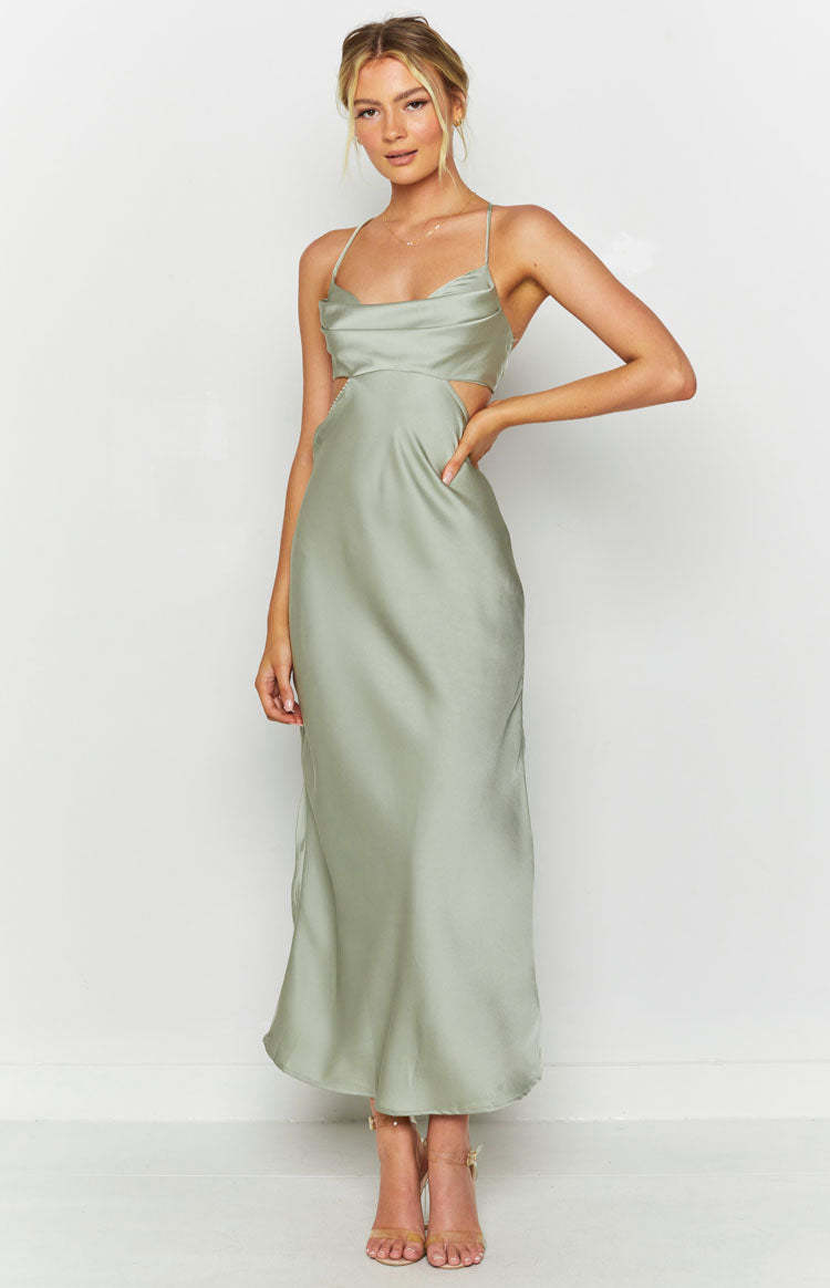 Taleah Cut Out Maxi Dress Sage-Vavasi.All Rights Reserved.