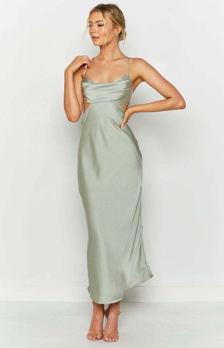 Taleah Cut Out Maxi Dress Sage-Vavasi.All Rights Reserved.