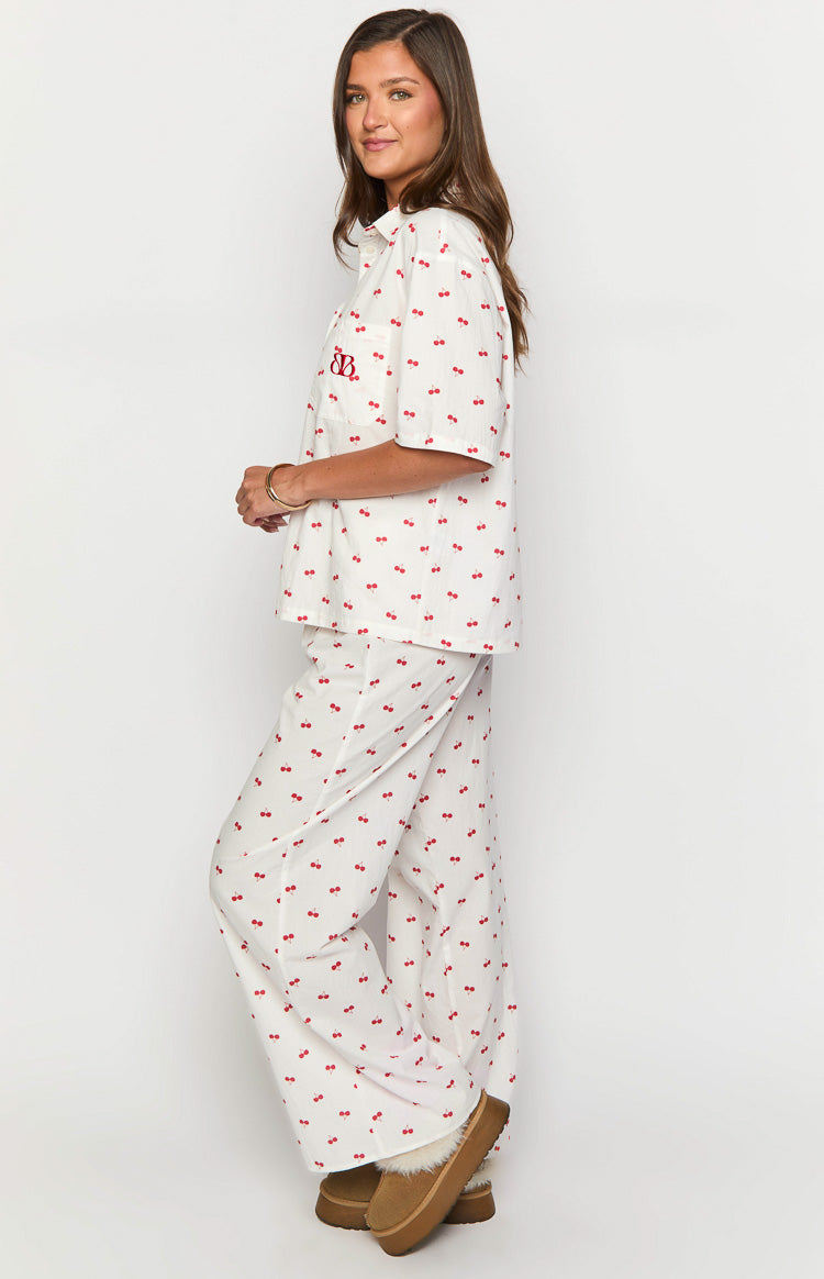 Alexea Cherry Print Pajama Pants-Vavasi.All Rights Reserved.