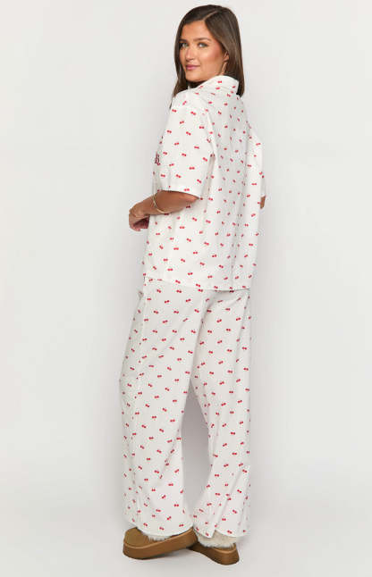 Alexea Cherry Print Pajama Pants-Vavasi.All Rights Reserved.
