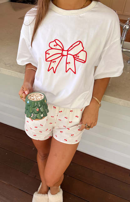 Arnie Bow White Tee-Vavasi.All Rights Reserved.