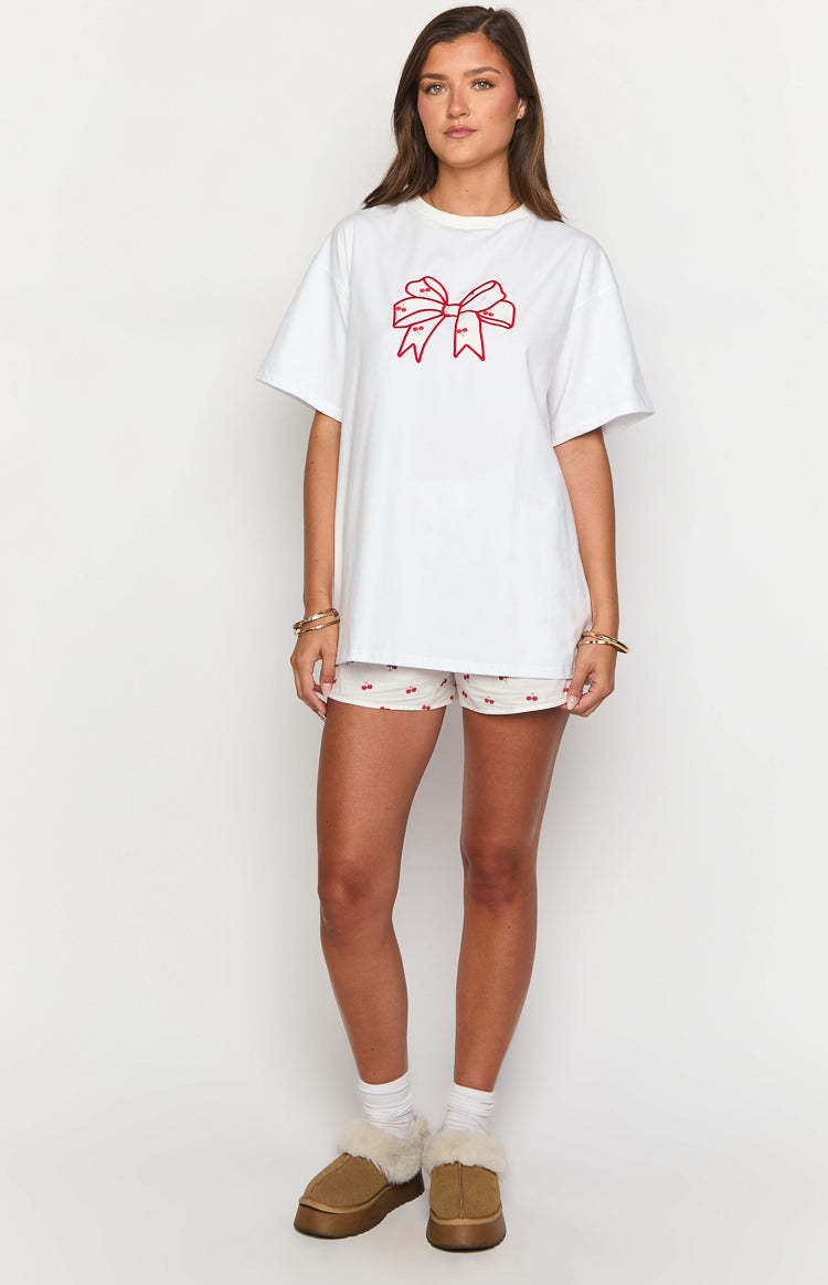 Arnie Bow White Tee-Vavasi.All Rights Reserved.