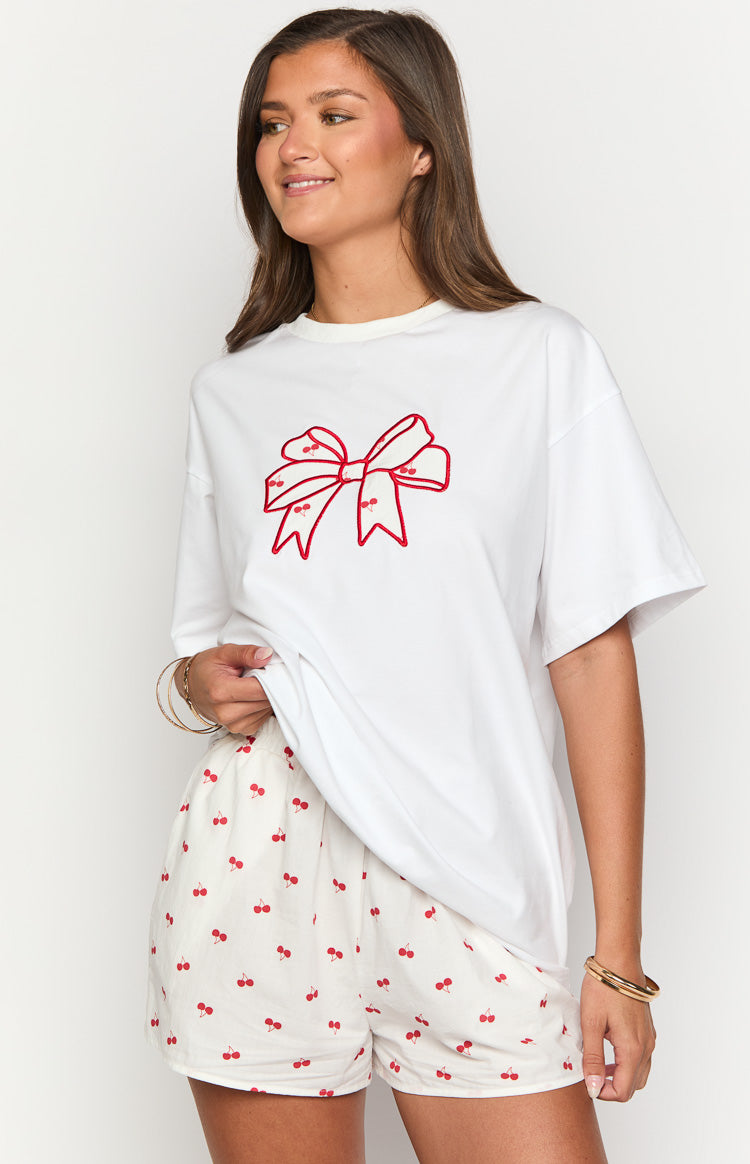 Arnie Bow White Tee-Vavasi.All Rights Reserved.