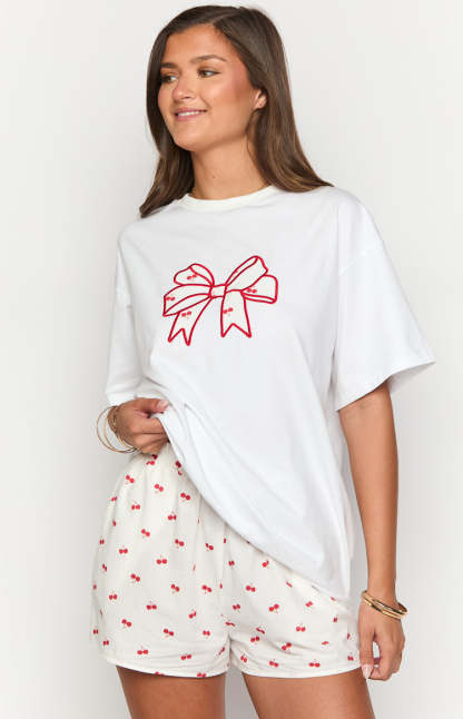 Arnie Bow White Tee-Vavasi.All Rights Reserved.